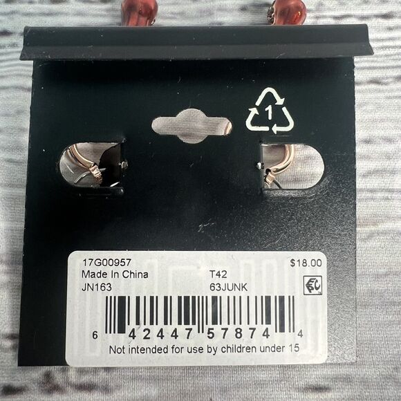 Napier Earrings Cola Bottle Soda Bottle Coke Style Hoop Earring Dangle NEW - Picture 2 of 5